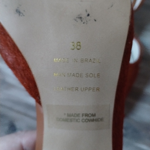 INTENTIONALLY BLANK Costa Cowhide Kitten Heel Chestnut Women's Size 38 US 7.5-8 - Picture 5 of 6